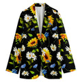Sunflower Chamomile Pattern Print Women's Cotton Blazer