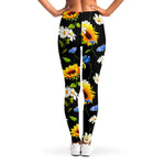 Sunflower Chamomile Pattern Print Women's Leggings
