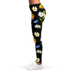 Sunflower Chamomile Pattern Print Women's Leggings