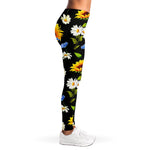 Sunflower Chamomile Pattern Print Women's Leggings