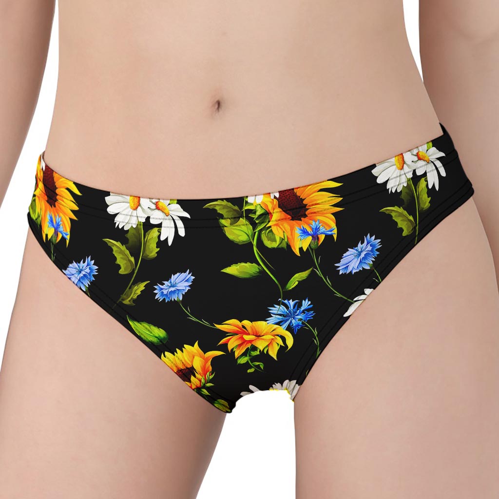 Sunflower Chamomile Pattern Print Women's Panties