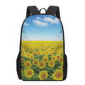 Sunflower Field Print 17 Inch Backpack