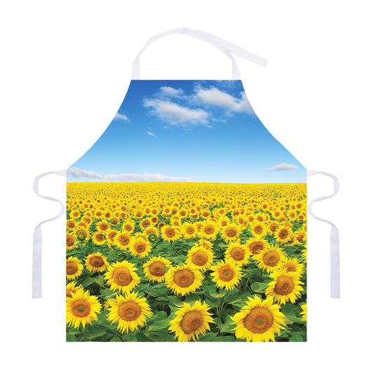 Sunflower Field Print Adjustable Apron