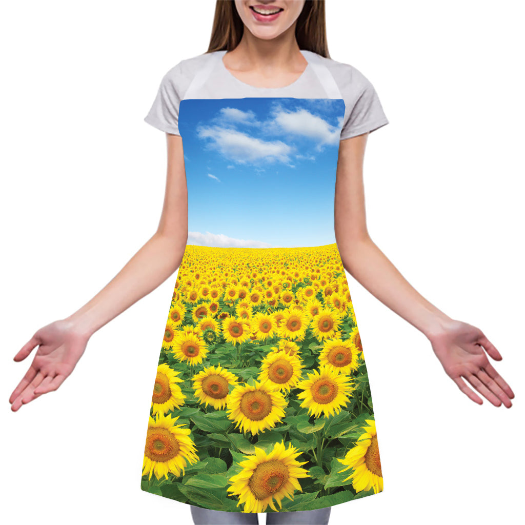 Sunflower Field Print Adjustable Apron