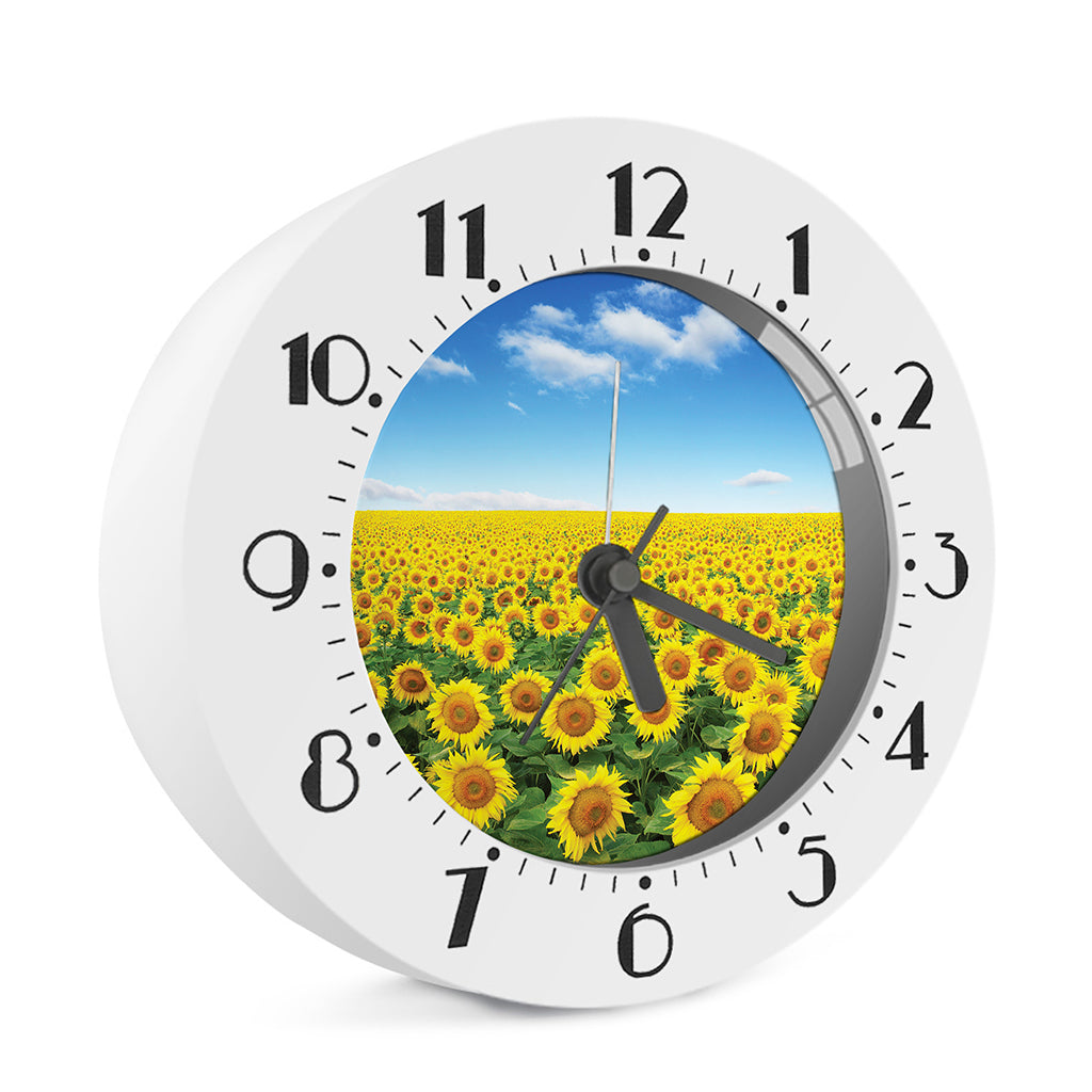Sunflower Field Print Alarm Clock