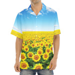 Sunflower Field Print Aloha Shirt