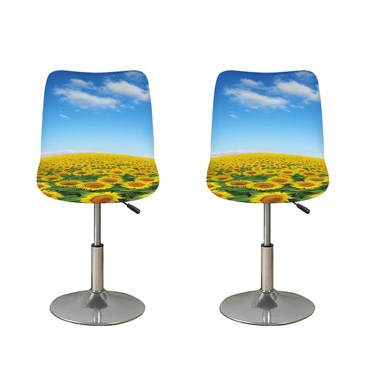 Sunflower Field Print Bar Stool Covers