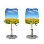 Sunflower Field Print Bar Stool Covers
