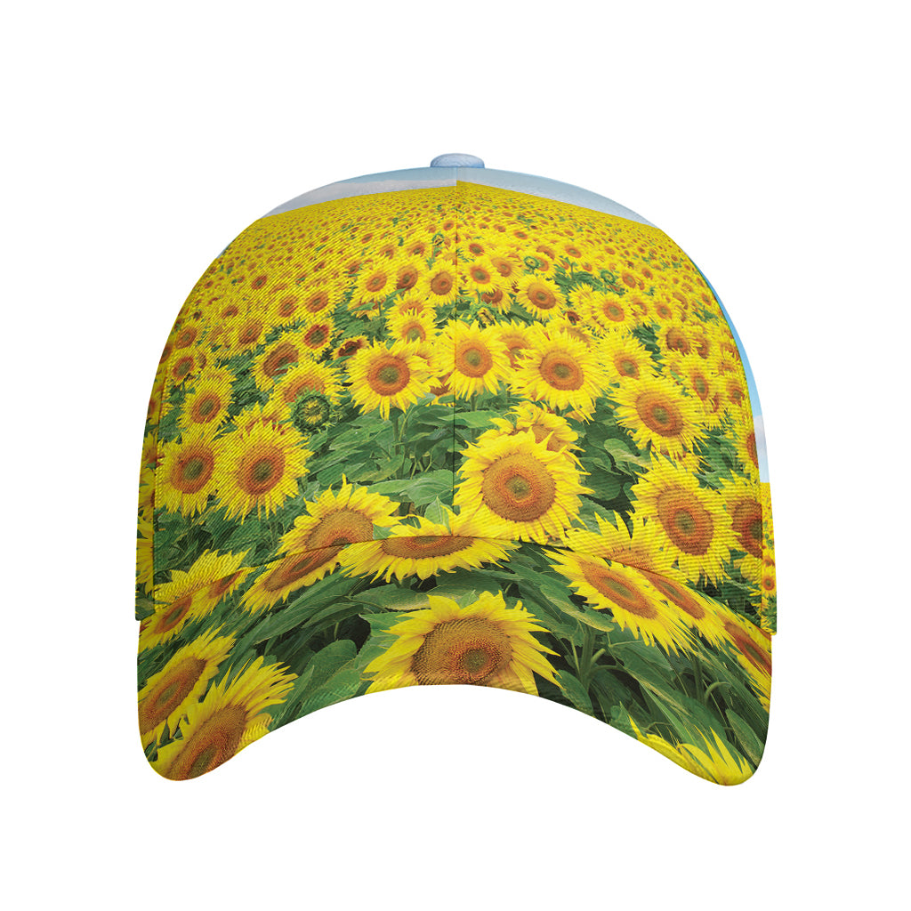 Sunflower Field Print Baseball Cap