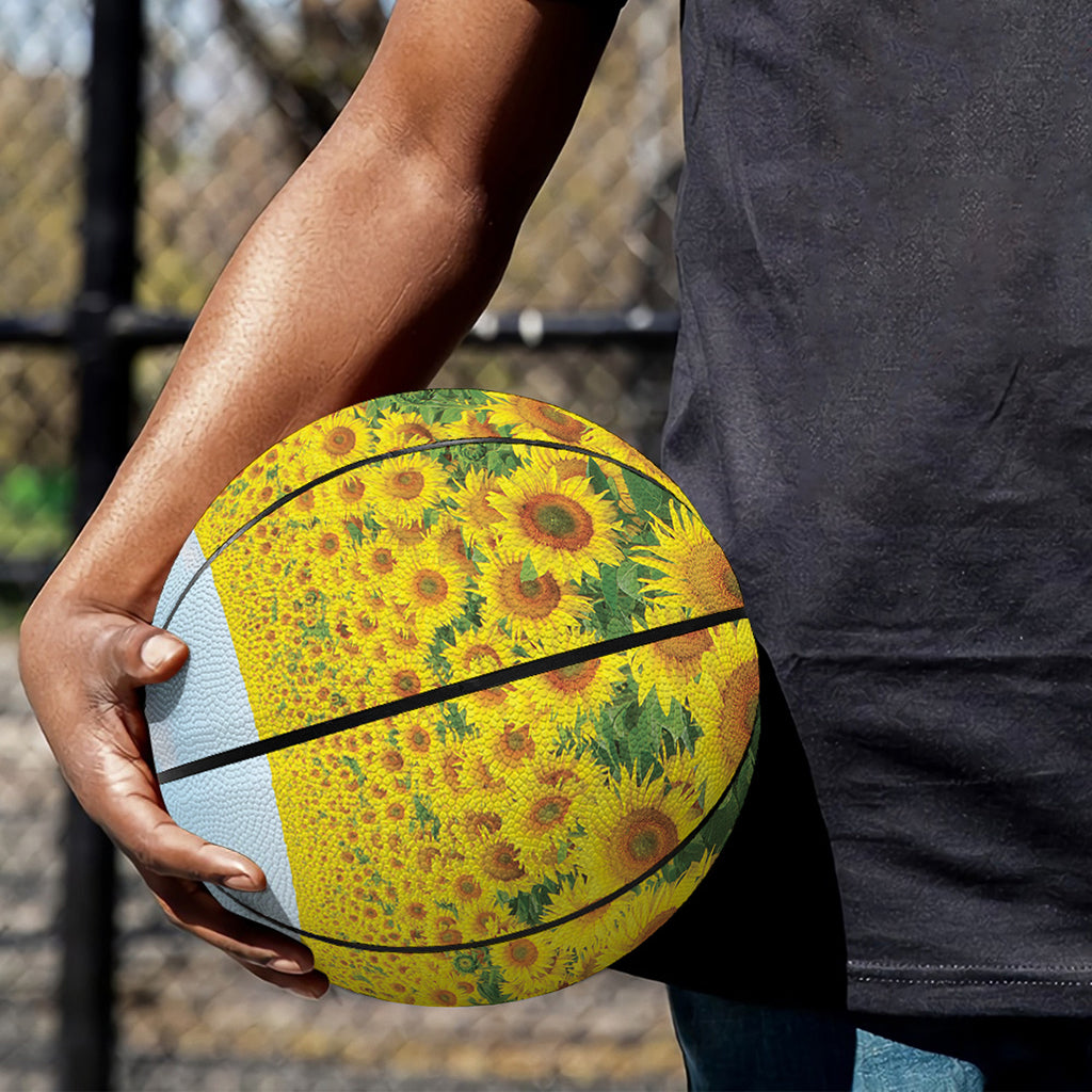 Sunflower Field Print Basketball