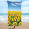 Sunflower Field Print Beach Towel