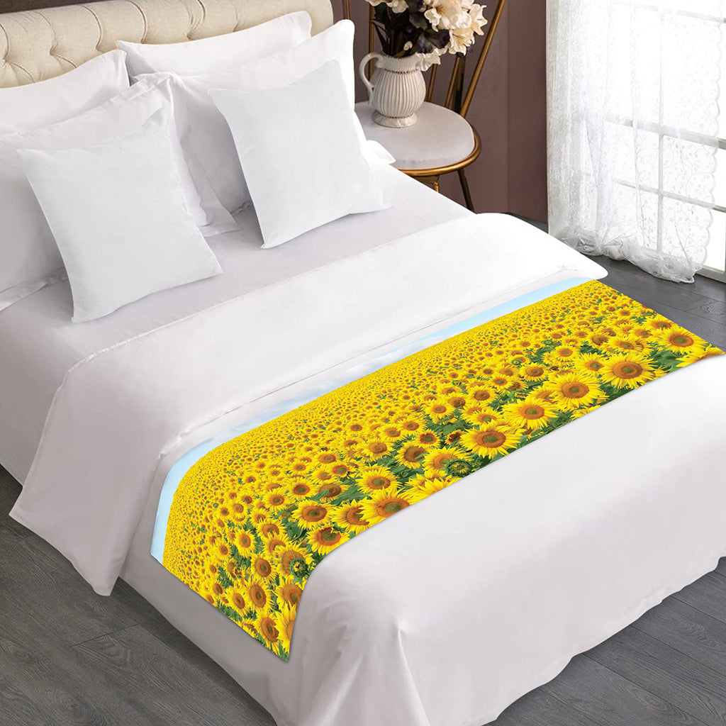 Sunflower Field Print Bed Runner