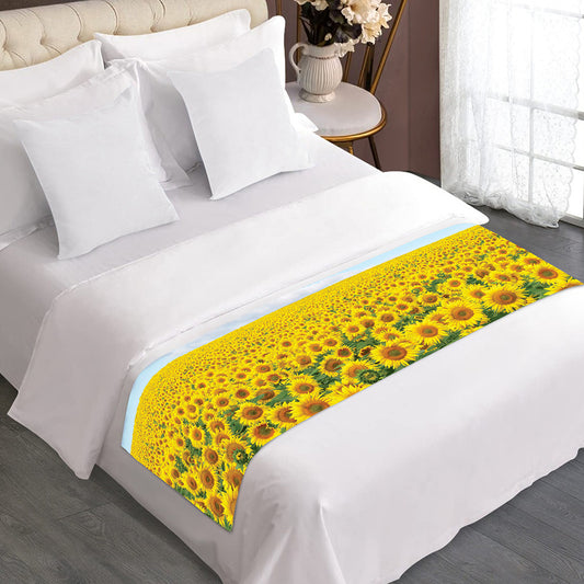 Sunflower Field Print Bed Runner