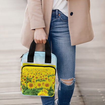 Sunflower Field Print Bible Tote Bag