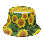 Sunflower Field Print Bucket Hat