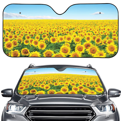 Sunflower Field Print Car Windshield Sun Shade