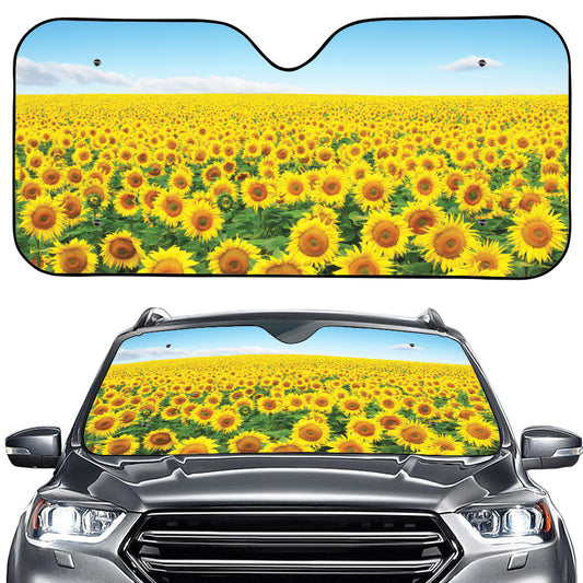 Sunflower Field Print Car Windshield Sun Shade