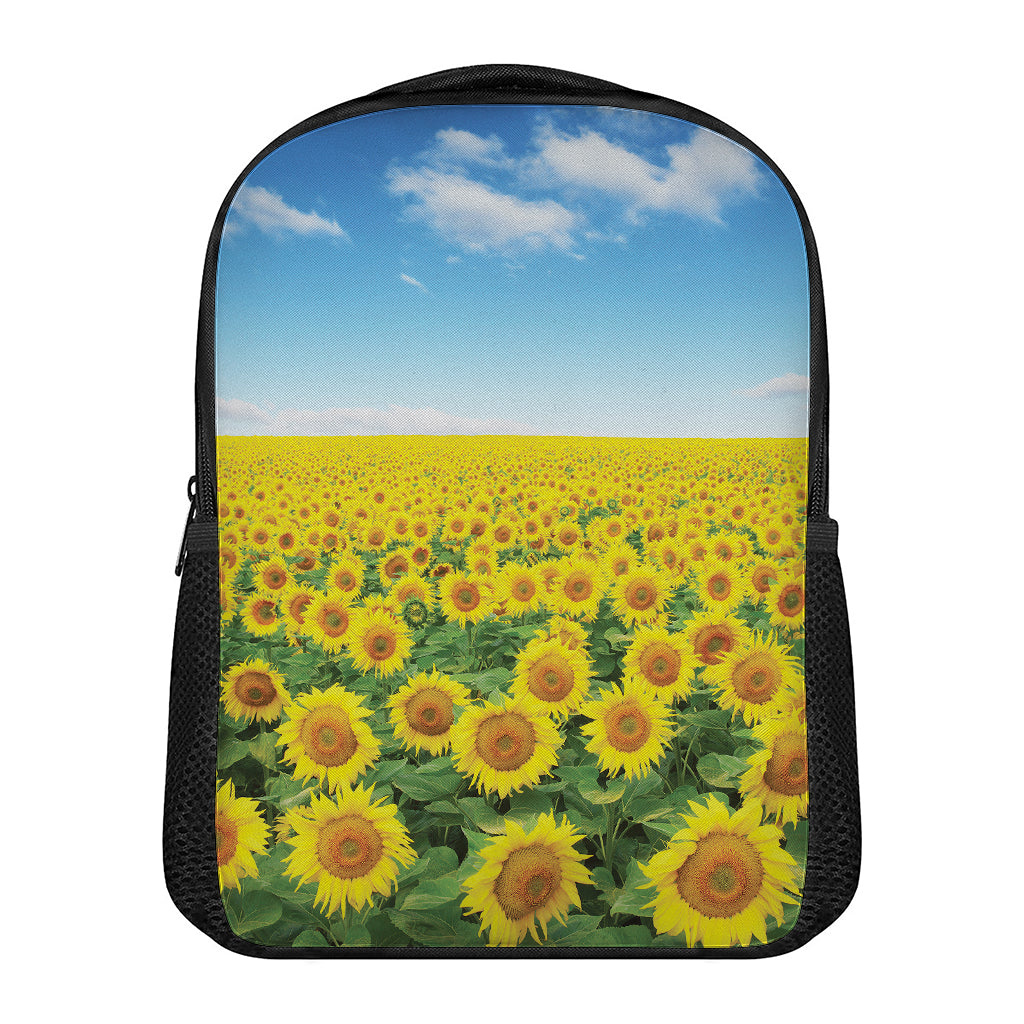 Sunflower Field Print Casual Backpack