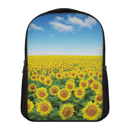 Sunflower Field Print Casual Backpack