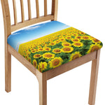 Sunflower Field Print Chair Cushion Cover