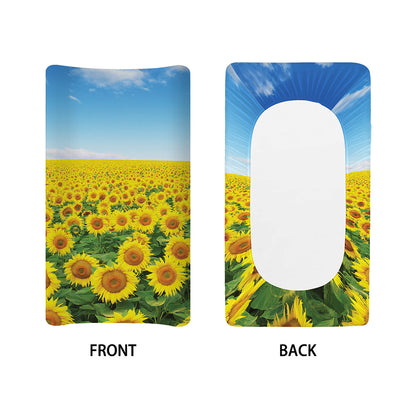 Sunflower Field Print Changing Pad Cover