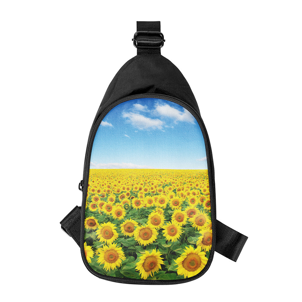 Sunflower Field Print Chest Bag