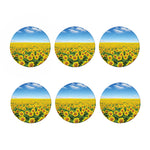 Sunflower Field Print Coaster Set