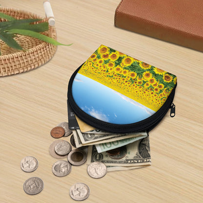 Sunflower Field Print Coin Purse