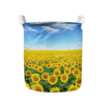 Sunflower Field Print Collapsible Laundry Basket