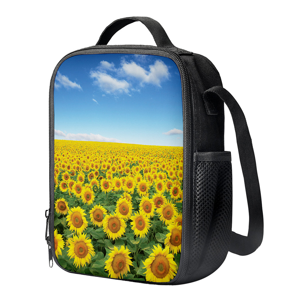 Sunflower Field Print Crossbody Lunch Bag