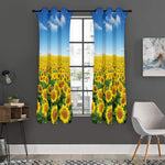 Sunflower Field Print Curtain