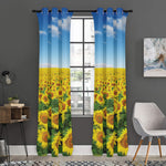 Sunflower Field Print Curtain