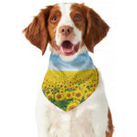 Sunflower Field Print Dog Bandana