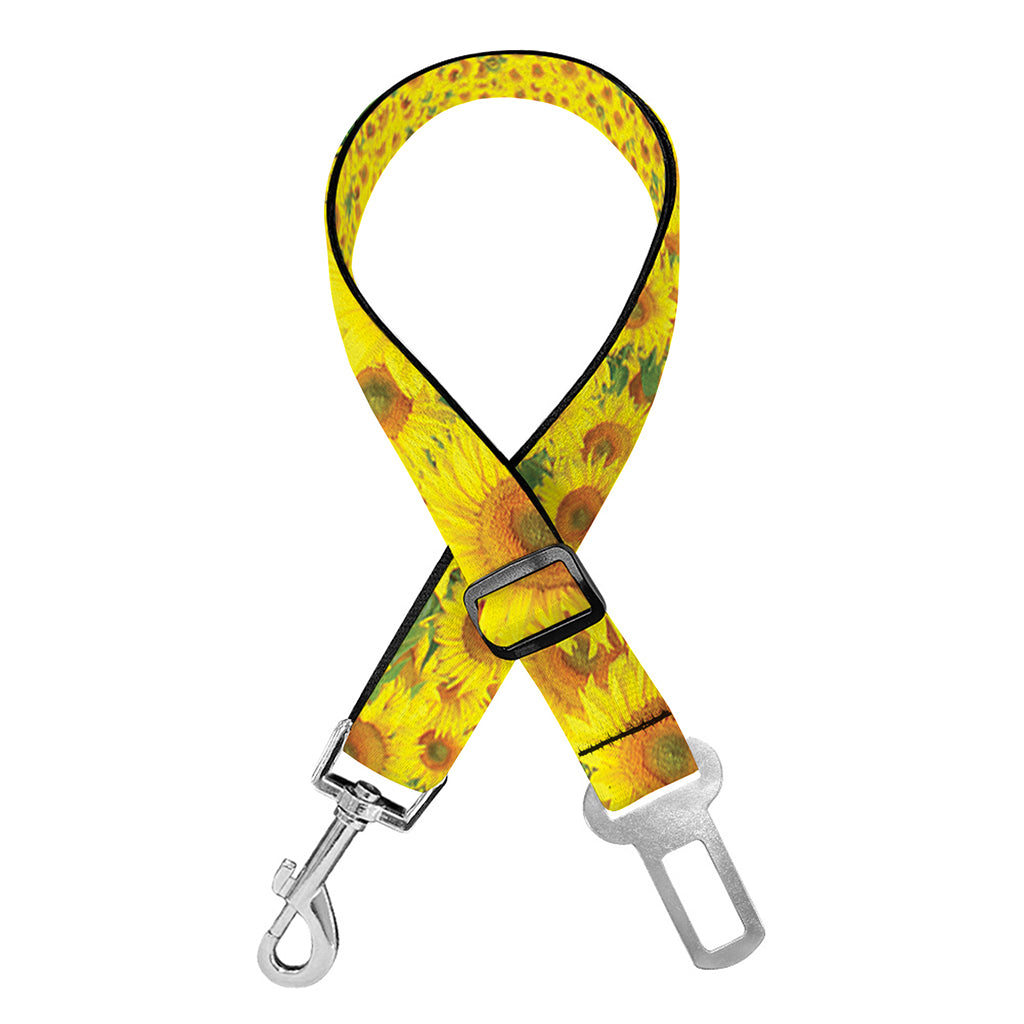 Sunflower Field Print Dog Seat Belt