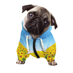 Sunflower Field Print Dog Zip Up Hoodie