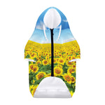 Sunflower Field Print Dog Zip Up Hoodie