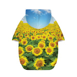 Sunflower Field Print Dog Zip Up Hoodie