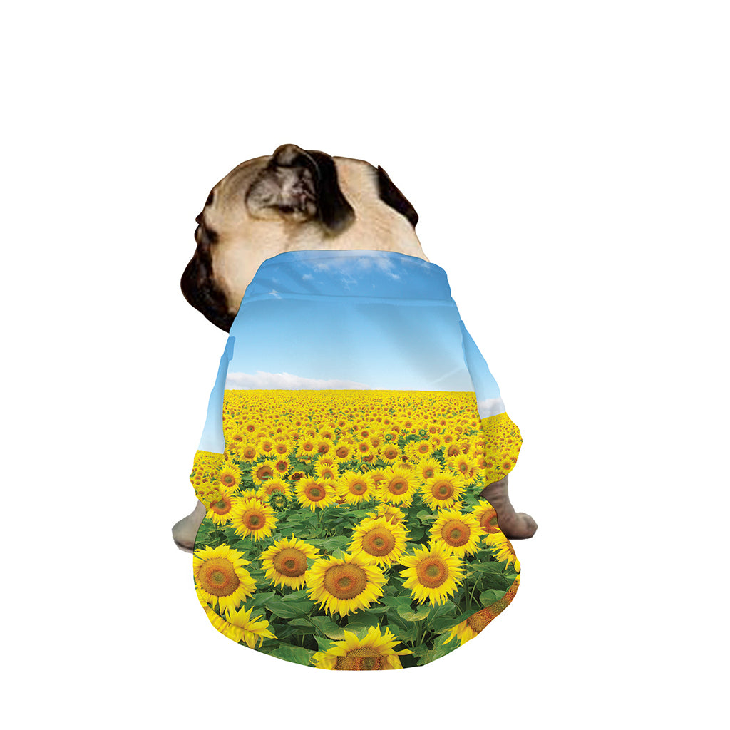 Sunflower Field Print Dog Zip Up Jacket