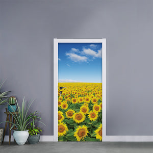Sunflower Field Print Door Sticker