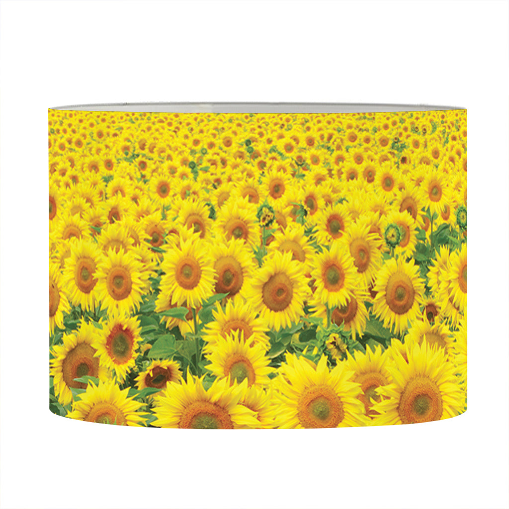 Sunflower Field Print Drum Lamp Shade