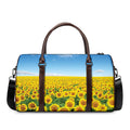Sunflower Field Print Duffel Bag