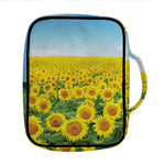 Sunflower Field Print Front Pocket Bible Bag