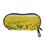 Sunflower Field Print Glasses Case