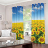Sunflower Field Print Grommet Curtains