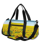 Sunflower Field Print Gym Bag