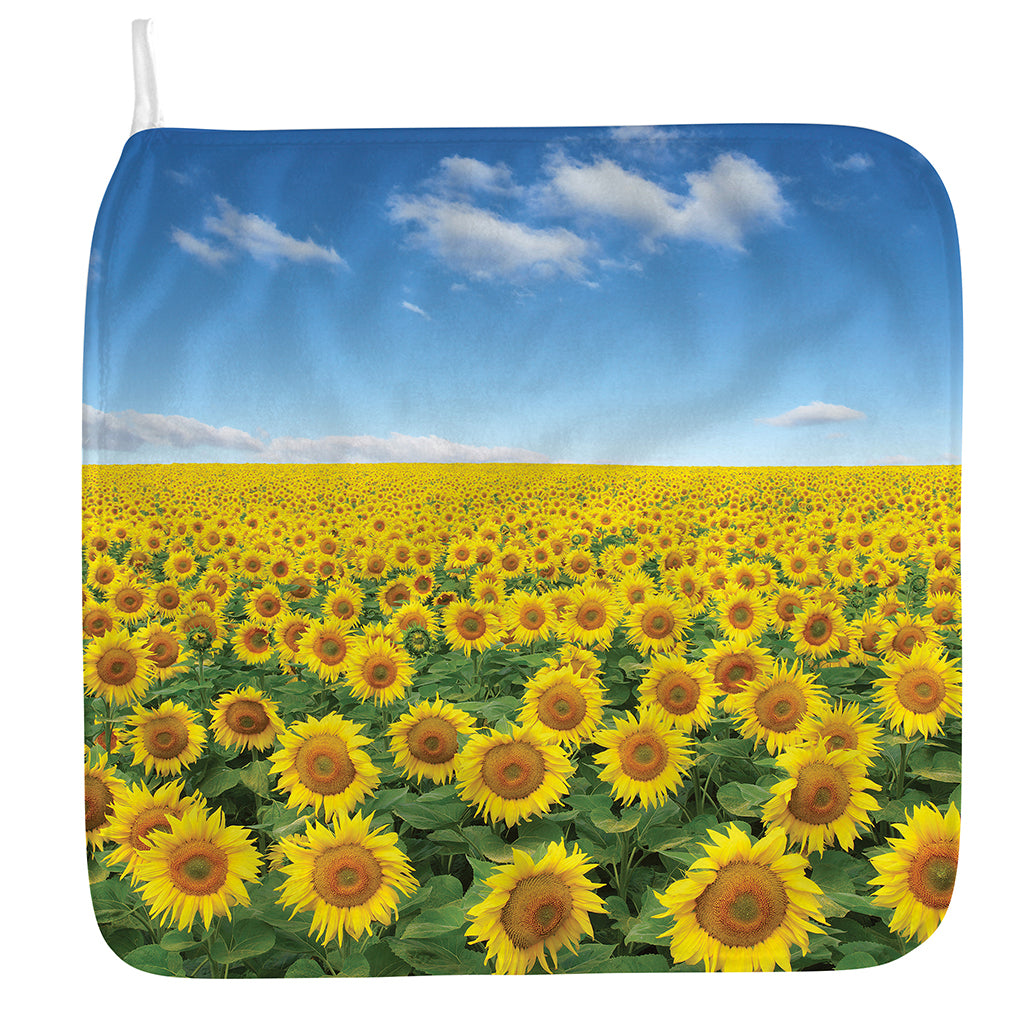 Sunflower Field Print Hand Towel