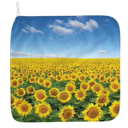Sunflower Field Print Hand Towel