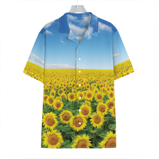 Sunflower Field Print Hawaiian Shirt