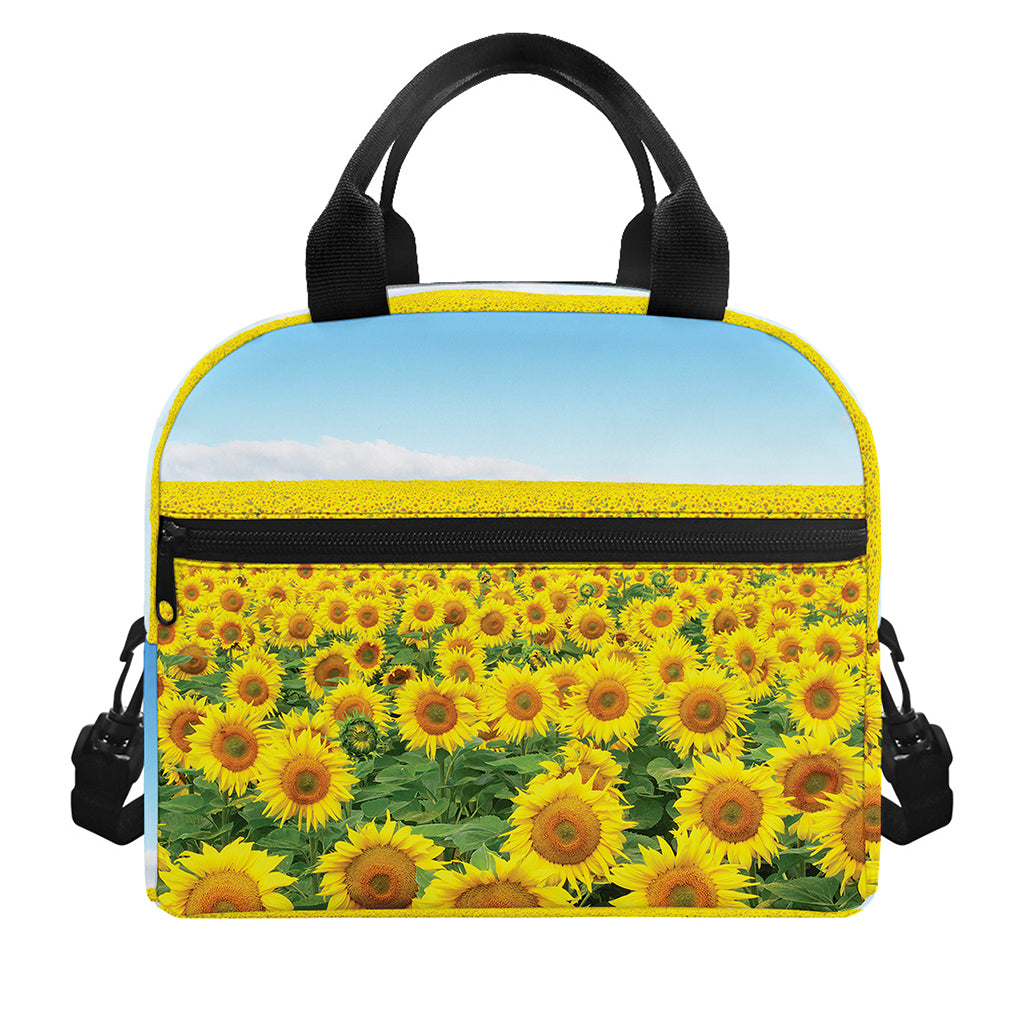 Sunflower Field Print Insulated Lunch Bag