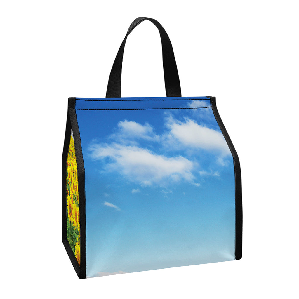 Sunflower Field Print Insulated Lunch Tote